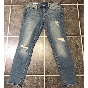 GAP size 28s destroyed denim jeans. Light-med wash